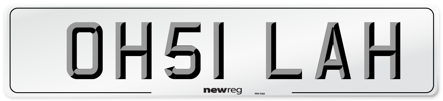 OH51 LAH Number Plate from New Reg